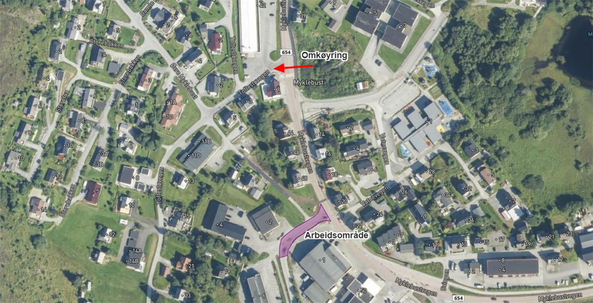 Vegkart Kvithaugsmyra - Klikk for stort bilete